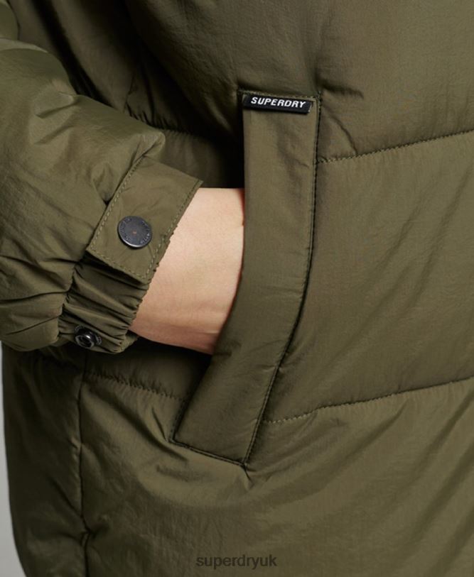 Expedition Cocoon Padded Coat Women Khaki Clothing Superdry 66N8N3644