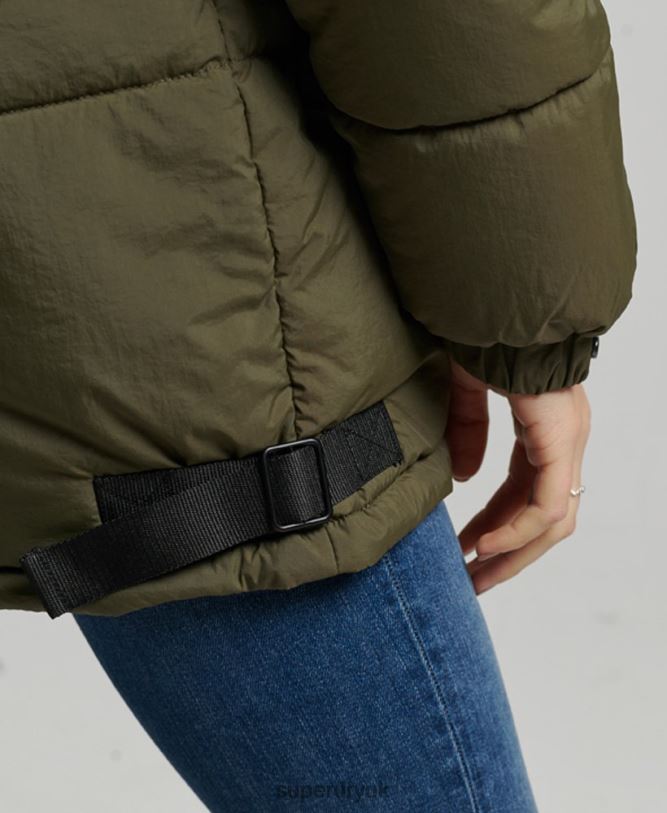 Expedition Cocoon Padded Coat Women Khaki Clothing Superdry 66N8N3644