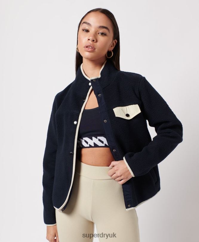 Expedition Fleece Jacket Women Navy Clothing Superdry 66N8N6056
