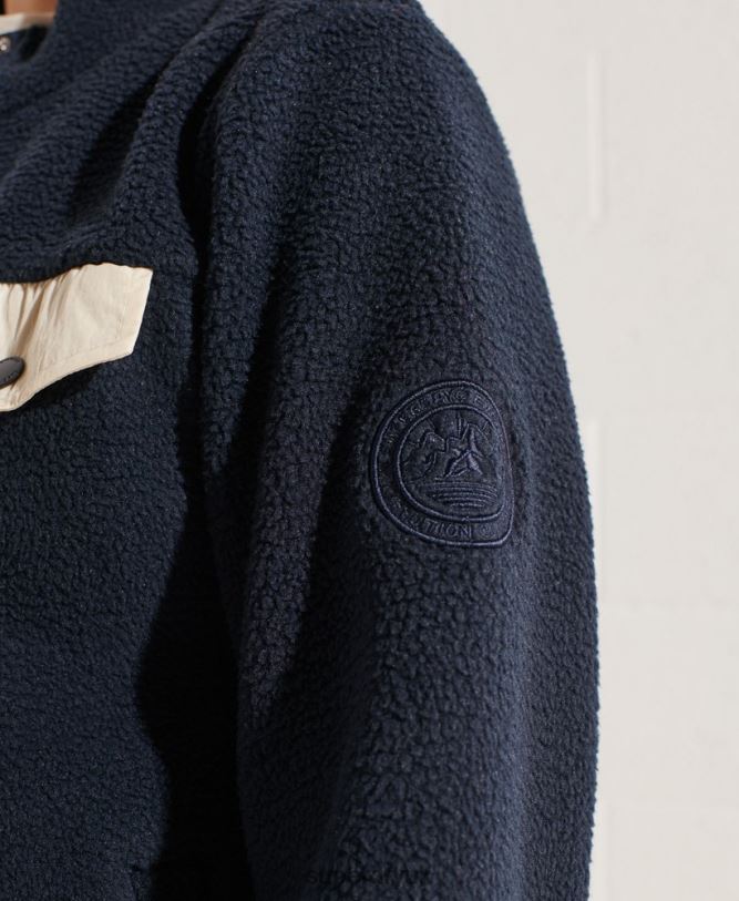 Expedition Fleece Jacket Women Navy Clothing Superdry 66N8N6056
