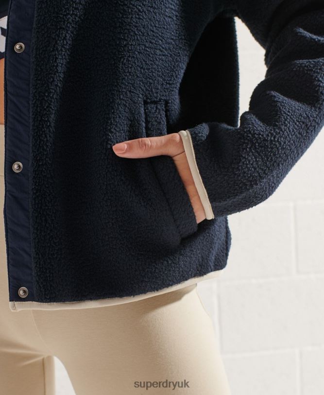 Expedition Fleece Jacket Women Navy Clothing Superdry 66N8N6056
