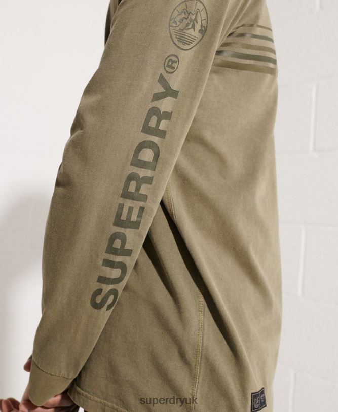 Expedition Graphic Long Sleeve Top Men Green Clothing Superdry 66N8N1576