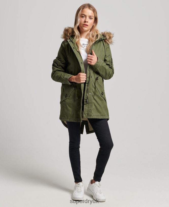Field Parka Coat Women Green Clothing Superdry 66N8N5538