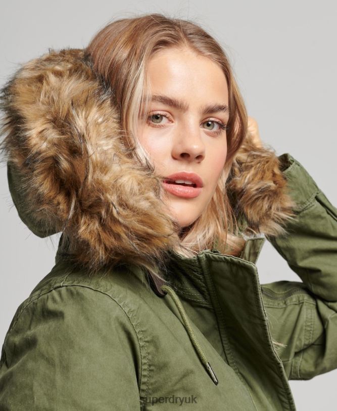 Field Parka Coat Women Green Clothing Superdry 66N8N5538