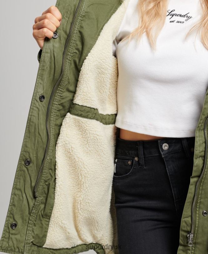 Field Parka Coat Women Green Clothing Superdry 66N8N5538