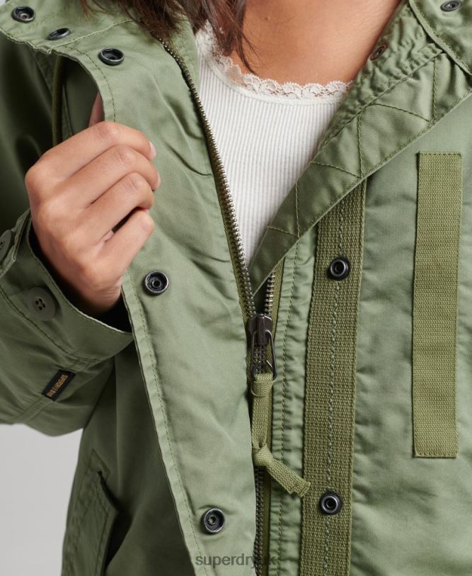 Field Parka Coat Women Khaki Clothing Superdry 66N8N5663