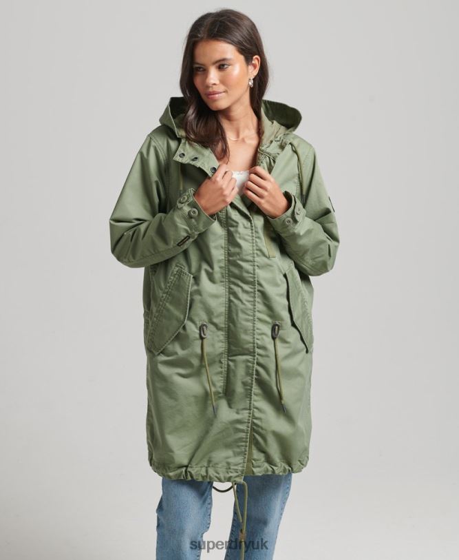 Field Parka Coat Women Khaki Clothing Superdry 66N8N5663