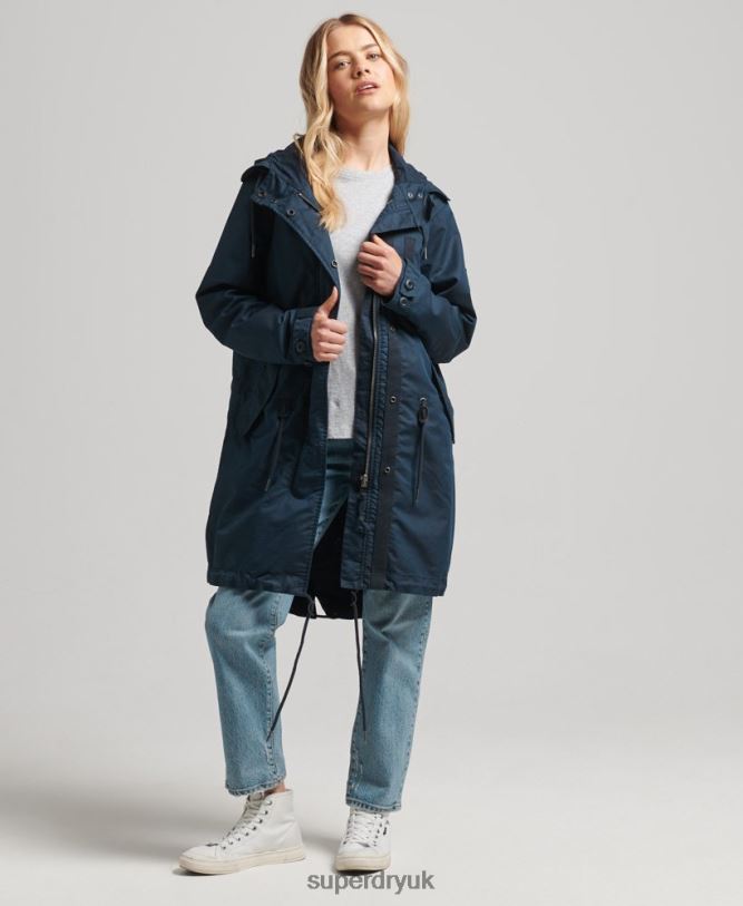 Field Parka Coat Women Navy Clothing Superdry 66N8N3545