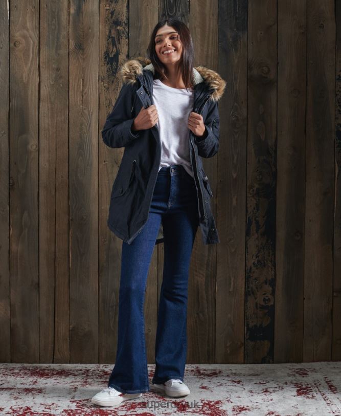 Field Parka Coat Women Navy Clothing Superdry 66N8N5624