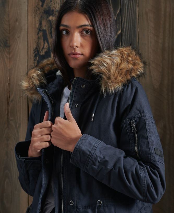Field Parka Coat Women Navy Clothing Superdry 66N8N5624