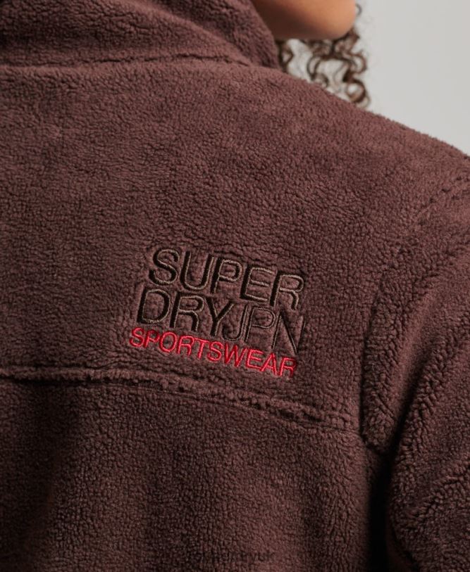 Fleece Trekker Jacket Women Brown Clothing Superdry 66N8N3559