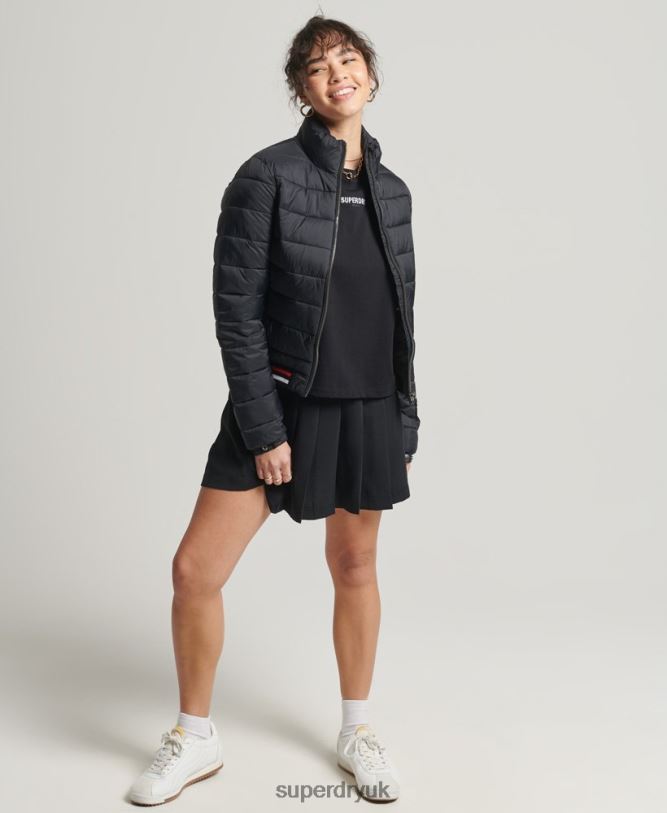 Fuji Bomber Jacket Women Black Clothing Superdry 66N8N5675