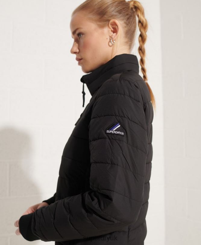 Fuji Bomber Jacket Women Black Clothing Superdry 66N8N5713