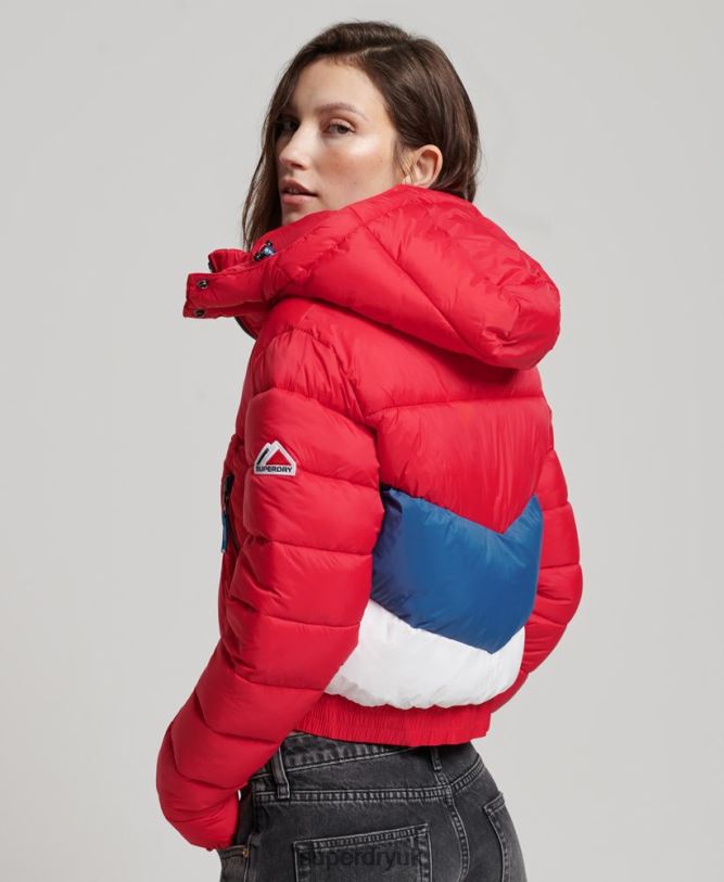Fuji Cropped Hooded Jacket Women Red Clothing Superdry 66N8N5525