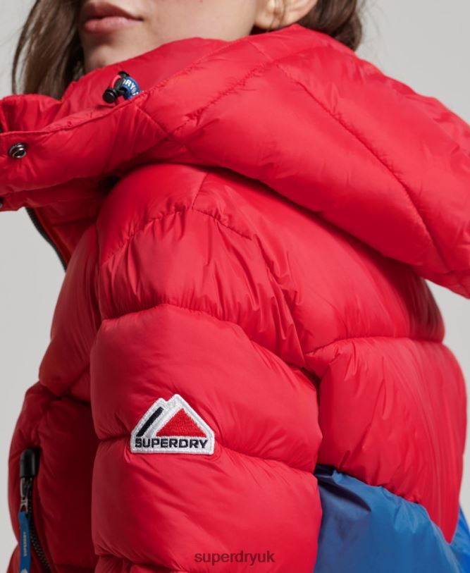 Fuji Cropped Hooded Jacket Women Red Clothing Superdry 66N8N5525