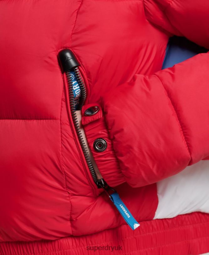 Fuji Cropped Hooded Jacket Women Red Clothing Superdry 66N8N5525