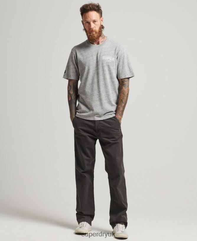 Game On 90s Logo T-Shirt Men Grey Clothing Superdry 66N8N4831