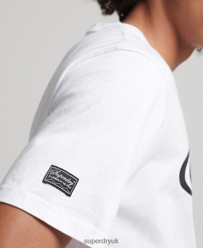 Game On 90s Logo T-Shirt Men White Clothing Superdry 66N8N4813