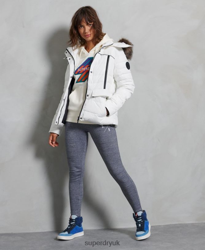 Glacier Padded Jacket Women White Clothing Superdry 66N8N5514