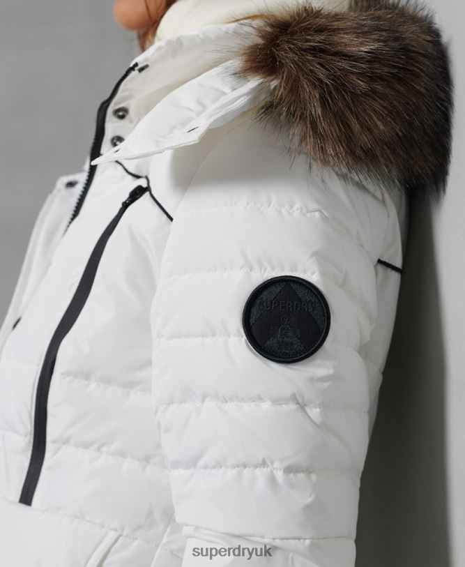 Glacier Padded Jacket Women White Clothing Superdry 66N8N5514