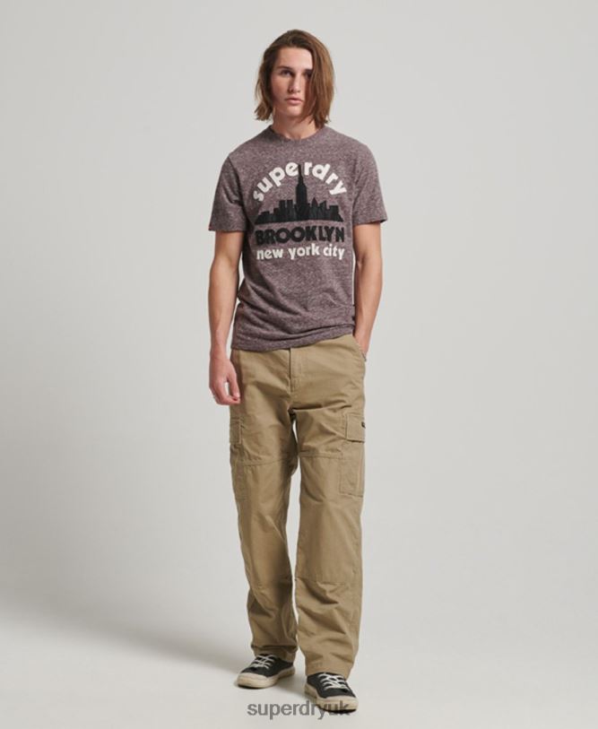 Great Outdoors Applique T-Shirt Men Brown Clothing Superdry 66N8N116