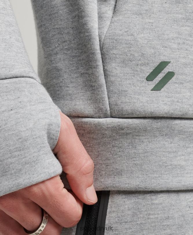 Gymtech Hoodie Men Grey Clothing Superdry 66N8N536