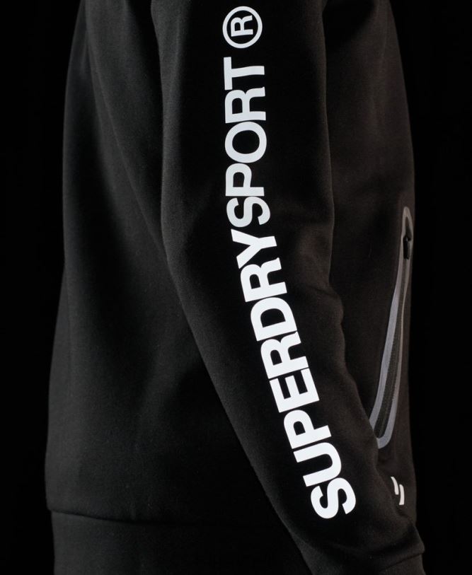 Gymtech Zip Hoodie Men Black Clothing Superdry 66N8N562