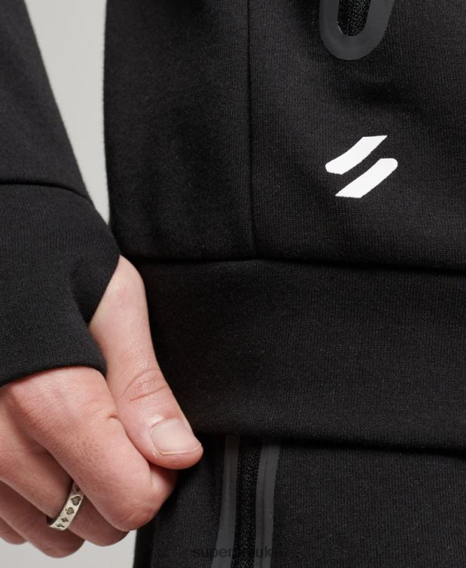 Gymtech Zip Hoodie Men Black Clothing Superdry 66N8N562