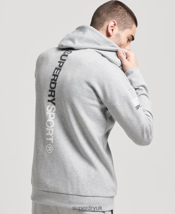 Gymtech Zip Hoodie Men Grey Clothing Superdry 66N8N677