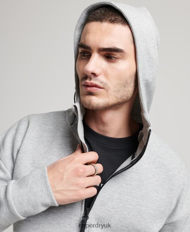 Gymtech Zip Hoodie Men Grey Clothing Superdry 66N8N677