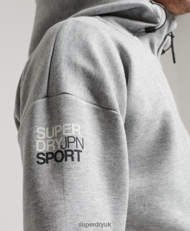 Gymtech Zip Hoodie Men Grey Clothing Superdry 66N8N677