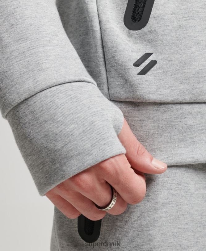 Gymtech Zip Hoodie Men Grey Clothing Superdry 66N8N677