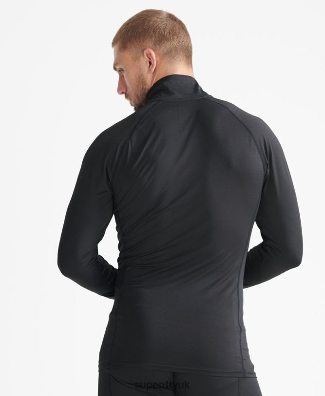 Half Zip Base Layer Men Black Clothing Superdry 66N8N1399