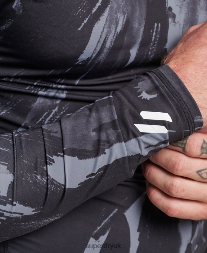 Half Zip Base Layer Top Men Black Clothing Superdry 66N8N1387