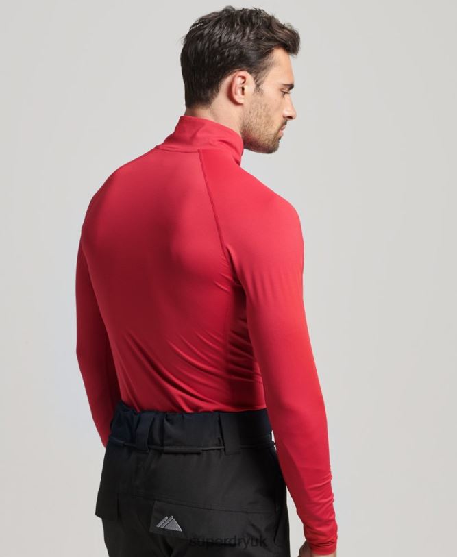 Half Zip Base Layer Top Men Red Clothing Superdry 66N8N1384