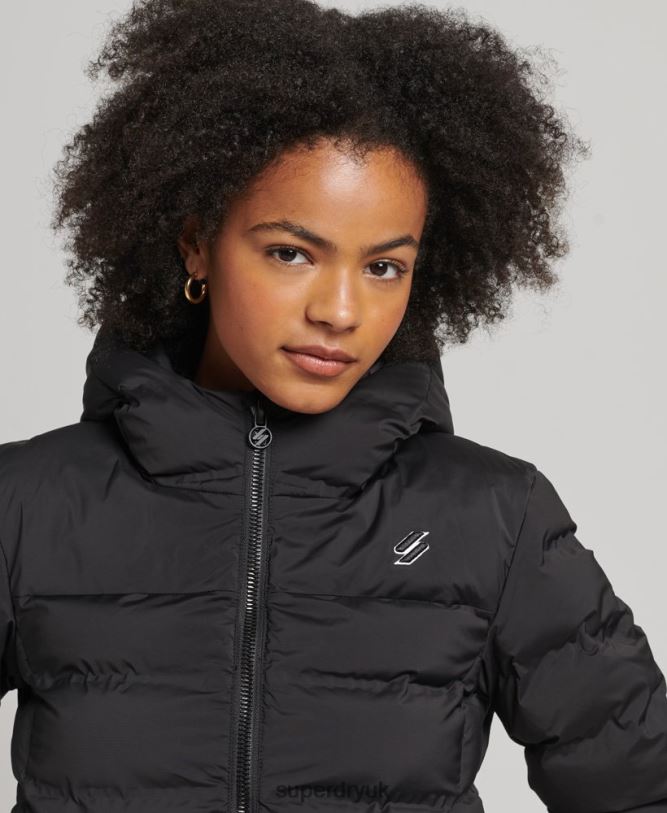 Heat Sealed Padded Jacket Women Black Clothing Superdry 66N8N3726