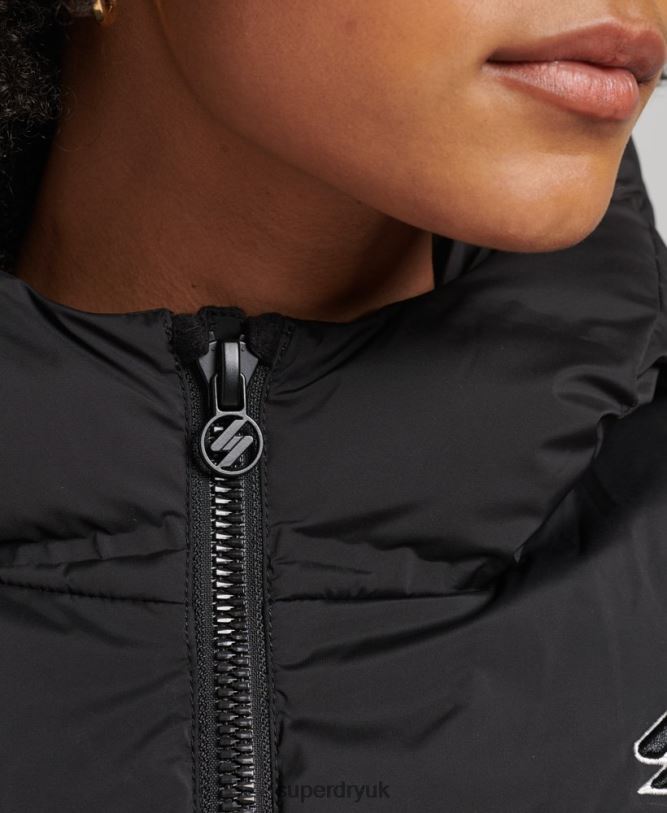 Heat Sealed Padded Jacket Women Black Clothing Superdry 66N8N3726