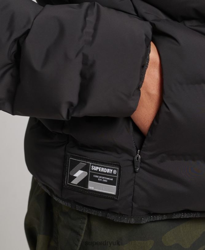 Heat Sealed Padded Jacket Women Black Clothing Superdry 66N8N3726