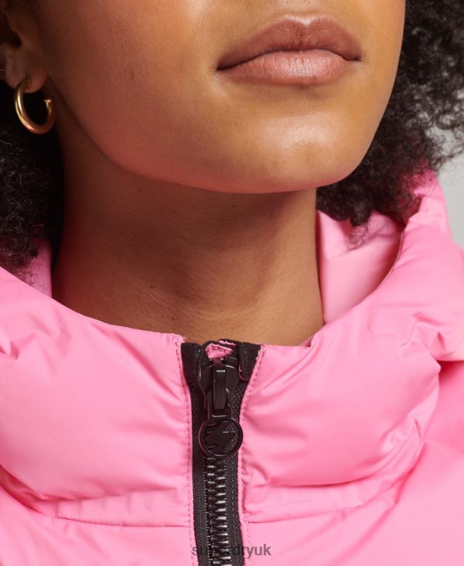 Heat Sealed Padded Jacket Women Pink Clothing Superdry 66N8N3631