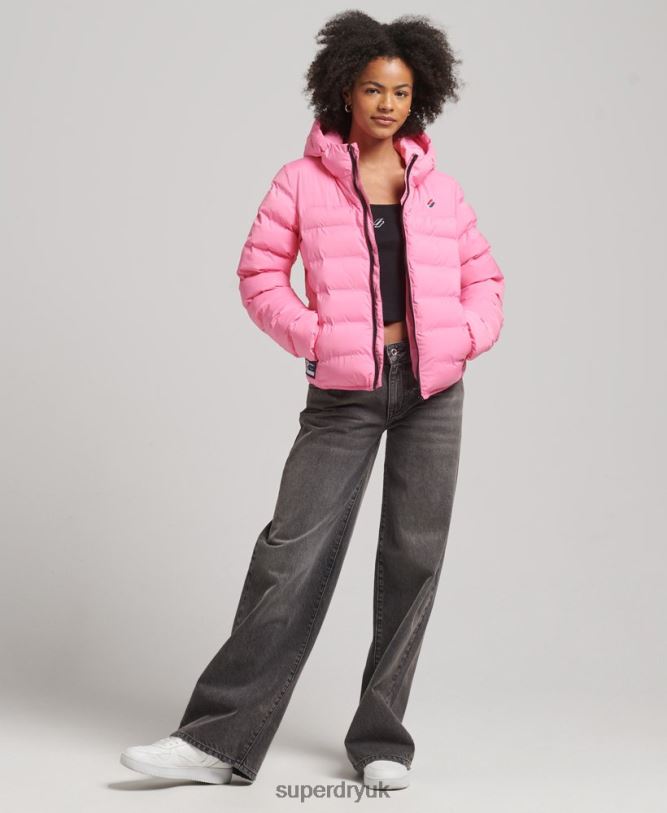 Heat Sealed Padded Jacket Women Pink Clothing Superdry 66N8N3631