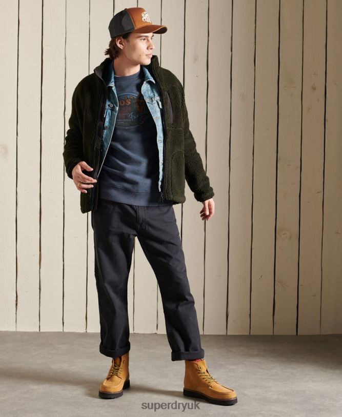 Heritage Mountain Crew Sweatshirt Men Navy Clothing Superdry 66N8N846