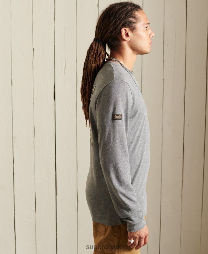 Heritage Mountain Long Sleeve Top Men Light Grey Clothing Superdry 66N8N6470