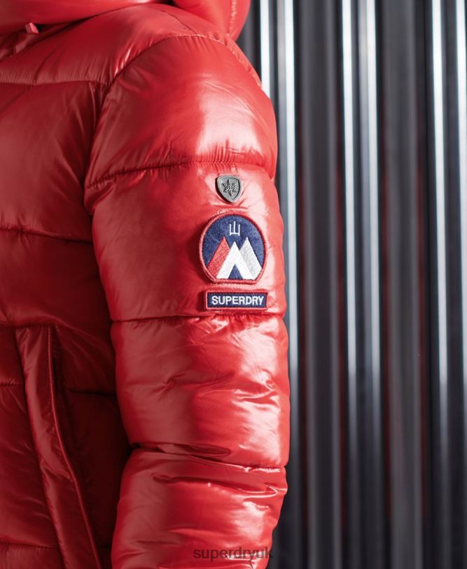 High Shine Toya Bomber Jacket Women Red Clothing Superdry 66N8N5739