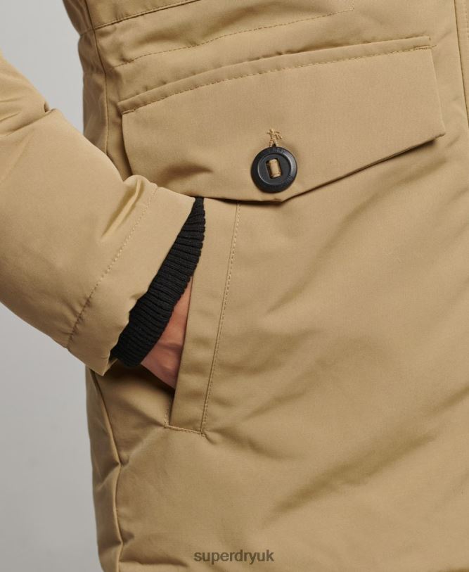 Hooded Everest Faux Fur Parka Coat Women Brown Clothing Superdry 66N8N3774