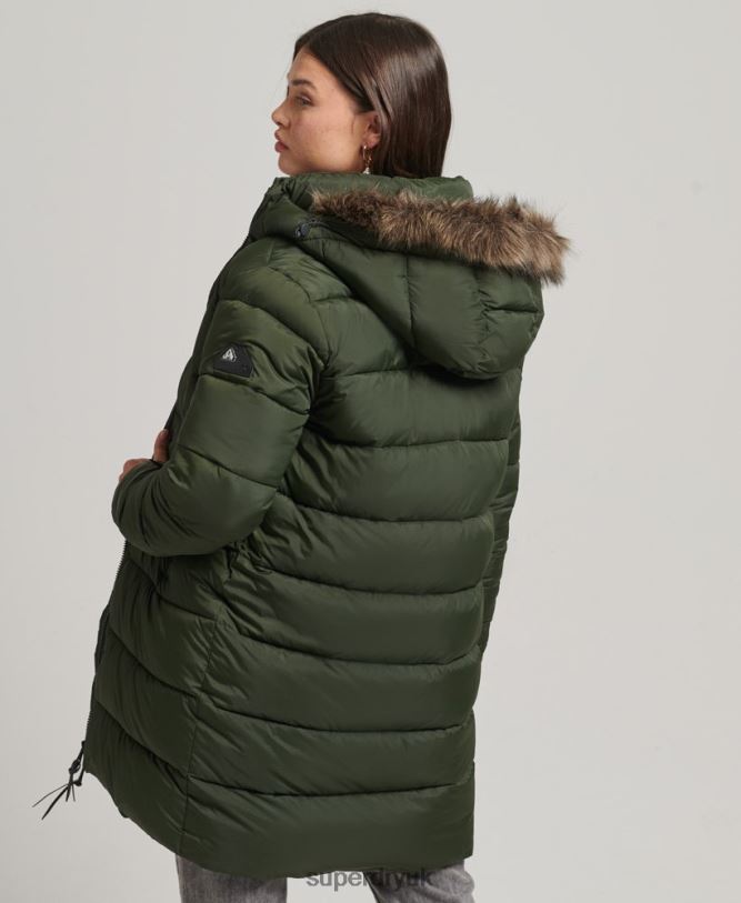 Hooded Mid Layer Mid Coat Women Green Clothing Superdry 66N8N5633