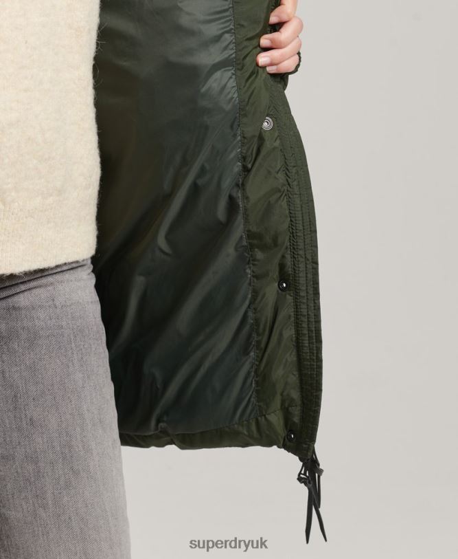 Hooded Mid Layer Mid Coat Women Green Clothing Superdry 66N8N5633