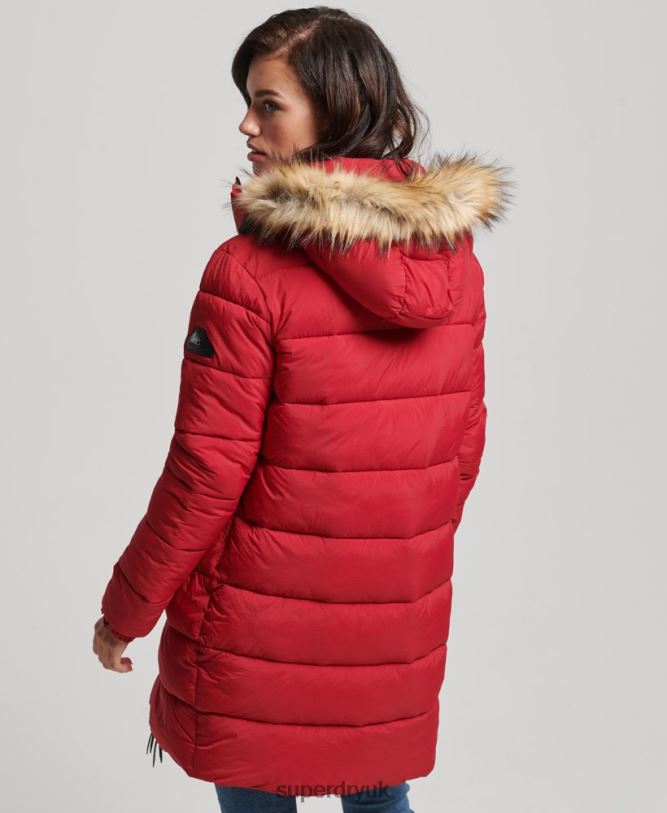 Hooded Mid Layer Mid Coat Women Red Clothing Superdry 66N8N3668