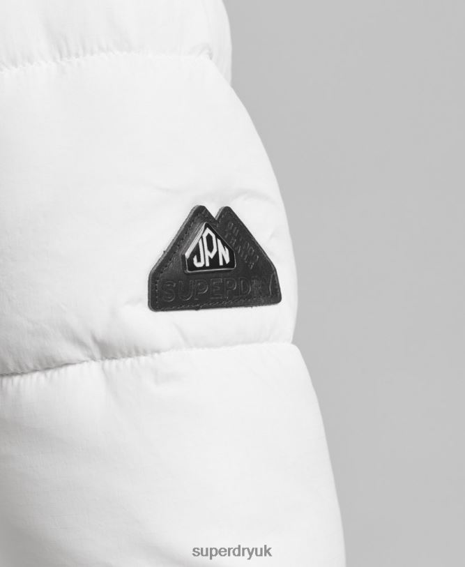 Hooded Mid Layer Mid Coat Women White Clothing Superdry 66N8N3586