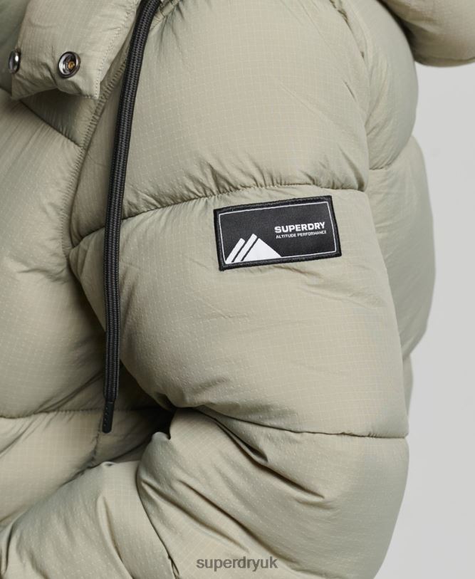 Hooded Ripstop Puffer Jacket Women Green Clothing Superdry 66N8N3574