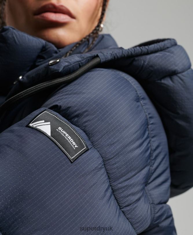 Hooded Ripstop Puffer Jacket Women Navy Clothing Superdry 66N8N3689